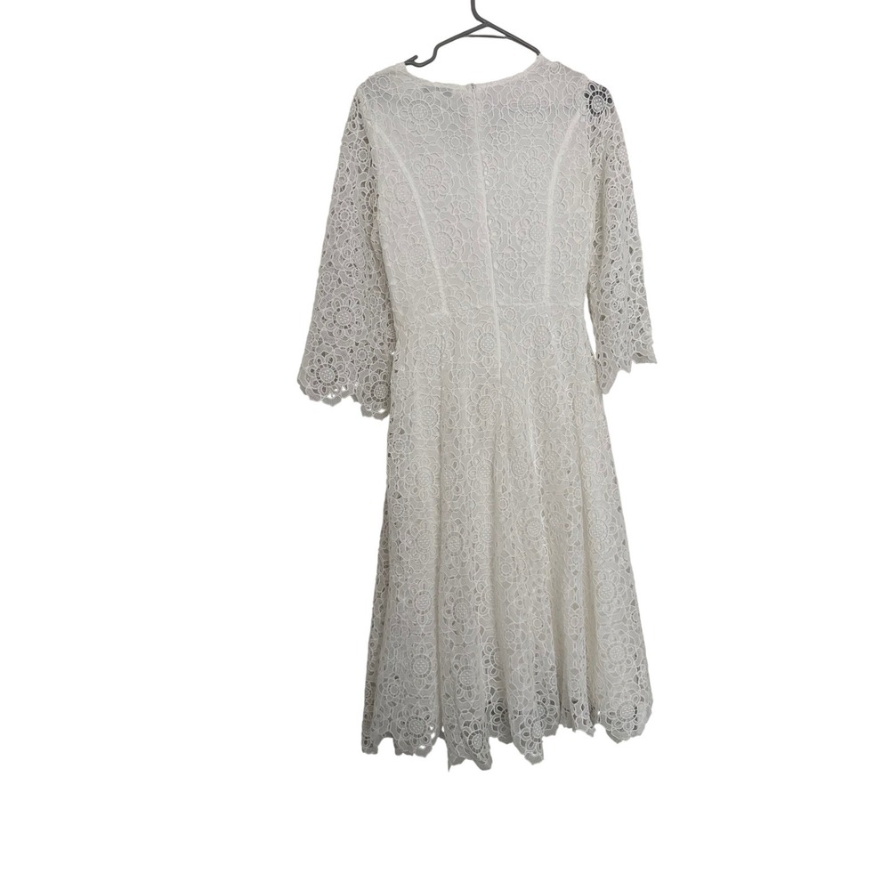 Ivy City Co Estelle White Lace Midi Dress Bridal Shower Cottagecore XS - Picture 7 of 8